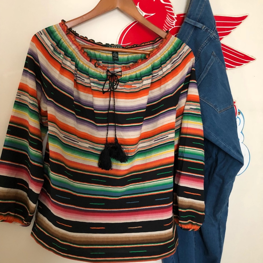 New without tags breezy colorful serape top